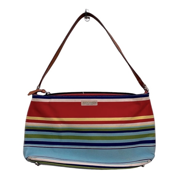 KATE SPADE Host Pick made in Italy vintage Sid Striped Uptown Park Canvas  Bag - Picture 10 of 10